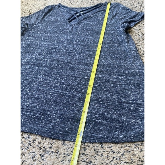 Mossimo Gray Short Sleeve Criss Cross V Neck Tee Size Medium - Picture 5 of 6